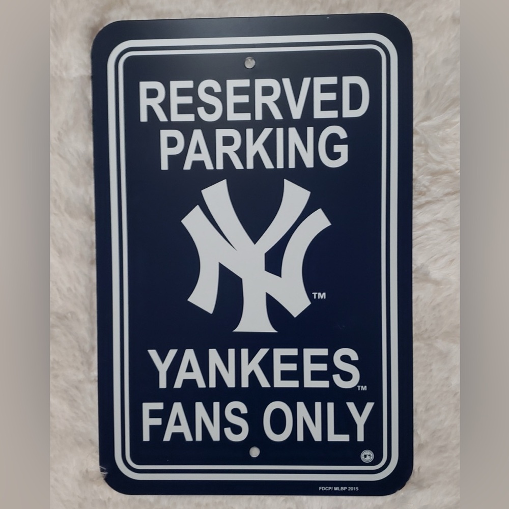 New York Yankees Reserved Parking Sign - Navy and White
